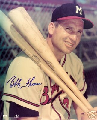 Bobby Thomson Of The Milwaukee Braves Metal Print by Bettmann 